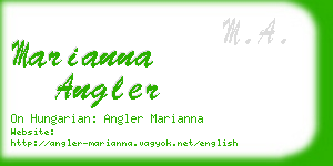 marianna angler business card